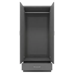 Nevada Mirrored 3D Effect Grey 2 Door 1 Drawer Wardrobe -Fresh sleep Store nevada mirrored 3d effect grey 2 door 1 drawer wardrobe p76709 124422 zoom