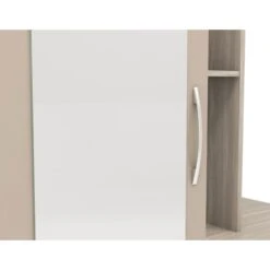 Nevada Oyster Gloss/Light Oak Effect Veneer Mirrored Open Shelf Wardrobe -Fresh sleep Store nevada oyster gloss light oak effect veneer mirrored open shelf wardrobe p80427 158036 zoom