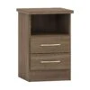 Nevada Rustic Oak 2 Drawer Bedside