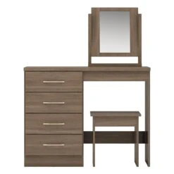 Nevada Rustic Oak 4 Drawer Dressing Table Set -Fresh sleep Store nevada rustic oak 4 drawer dressing table set p76717 124474 zoom