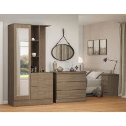 Nevada Rustic Oak Effect Mirrored Open Shelf Wardrobe 12 Nevada Rustic Oak Effect Mirrored Open Shelf Wardrobe -Fresh sleep Store nevada rustic oak effect mirrored open shelf wardrobe p80429 158048 zoom