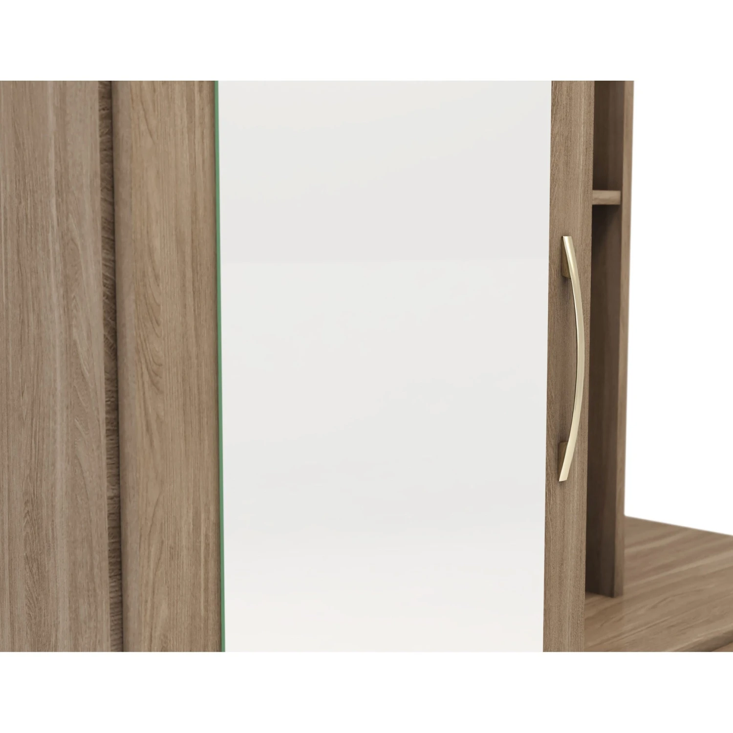 Nevada Rustic Oak Effect Mirrored Open Shelf Wardrobe 7 Nevada Rustic Oak Effect Mirrored Open Shelf Wardrobe - Image 5