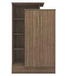 Nevada Rustic Oak Effect Petite Open Shelf Wardrobe -Fresh sleep Store nevada rustic oak effect petite open shelf wardrobe p80394 157880 zoom