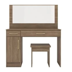 Nevada Rustic Oak Effect Vanity/Dressing Table Set -Fresh sleep Store nevada rustic oak effect vanity dressing table set p80418 157979 zoom