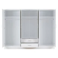 Nevada White Gloss 6 Door 2 Drawer Mirrored Wardrobe -Fresh sleep Store nevada white gloss 6 door 2 drawer mirrored wardrobe p76787 125235 zoom