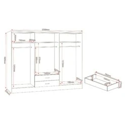 Nevada White Gloss 6 Door 2 Drawer Mirrored Wardrobe -Fresh sleep Store nevada white gloss 6 door 2 drawer mirrored wardrobe p76787 125239 zoom