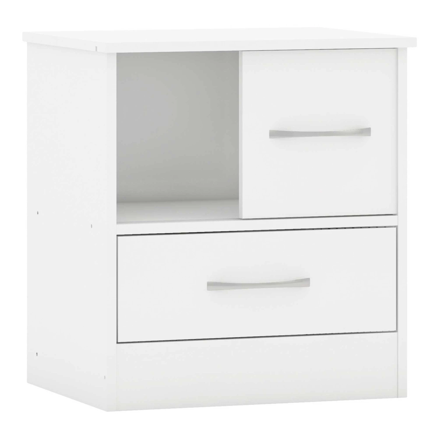 Nevada White Gloss Sliding Door Bedside 3 Nevada White Gloss Sliding Door Bedside