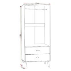 Nordic 2 Door 2 Drawer Wardrobe -Fresh sleep Store nordic 2 door 2 drawer wardrobe p76582 124051 zoom