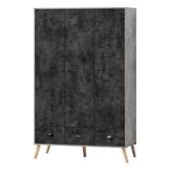 Nordic 3 Door 3 Drawer Wardrobe