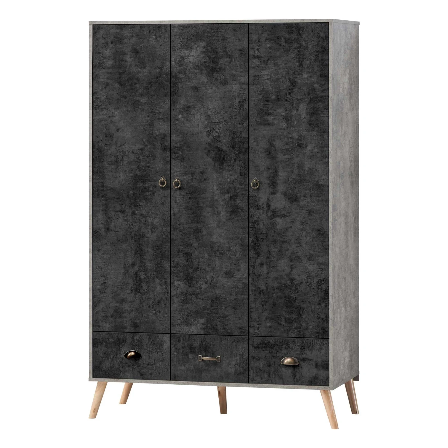 Nordic 3 Door 3 Drawer Wardrobe 3 Nordic 3 Door 3 Drawer Wardrobe