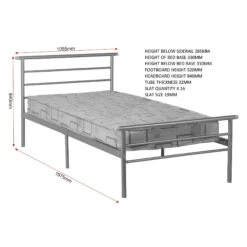 Orion Silver Metal Bed -Fresh sleep Store orion silver metal bed p69625 107858 zoom