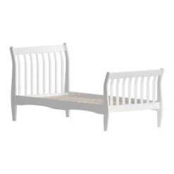 Orion White Wood Sleigh Bed