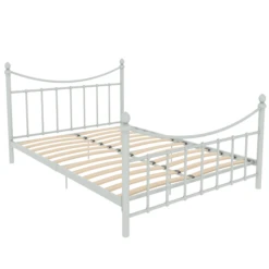 Paris White Metal Bed