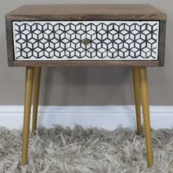 Patterned 1 Drawer Bedside Cabinet -Fresh sleep Store patterned 1 drawer bedside cabinet p83804 173912 zoom