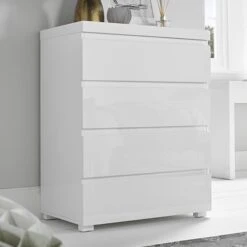 Puro White 4 Drawer Chest