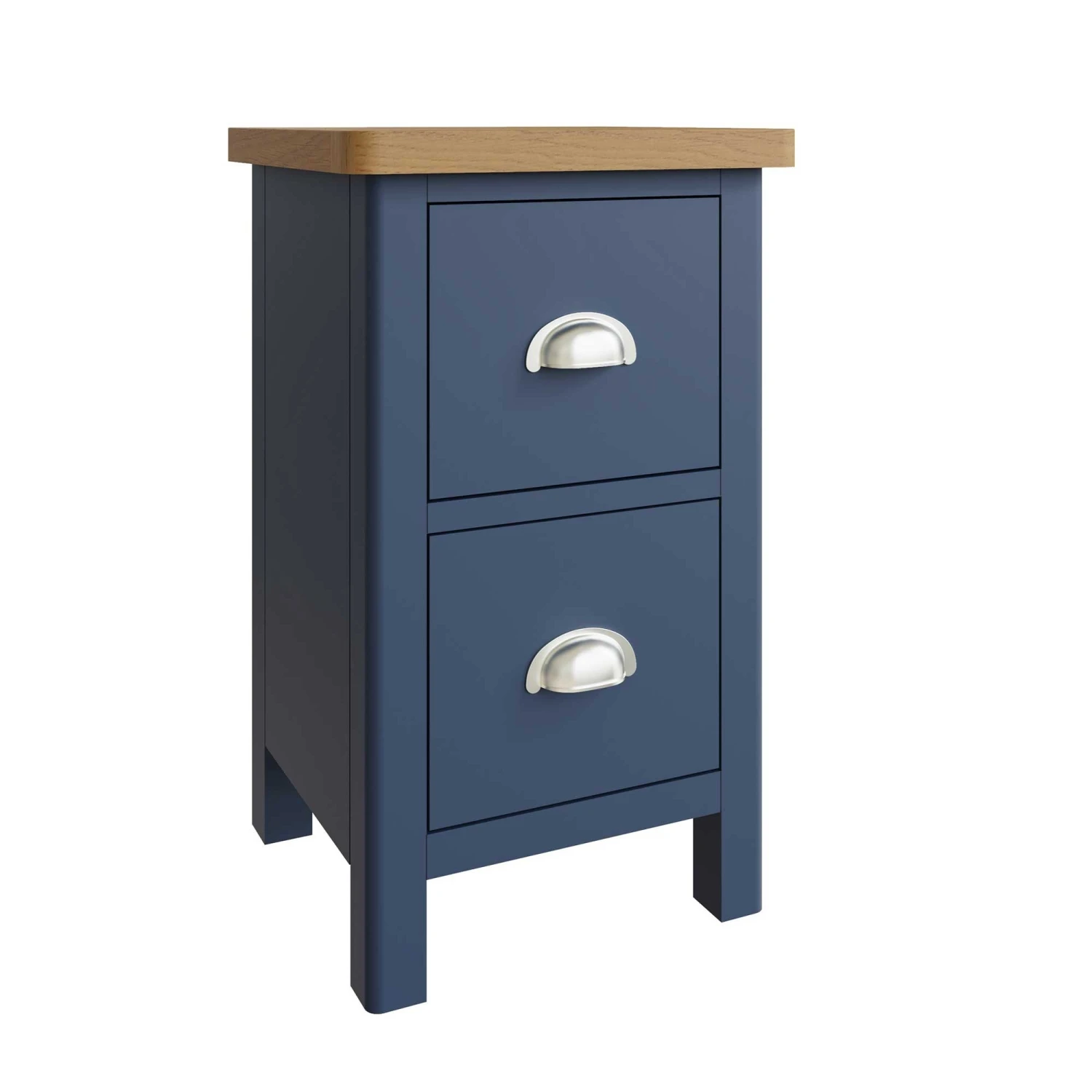 Ranston Blue 2 Drawer Bedside Cabinet 4 Ranston Blue 2 Drawer Bedside Cabinet - Image 2