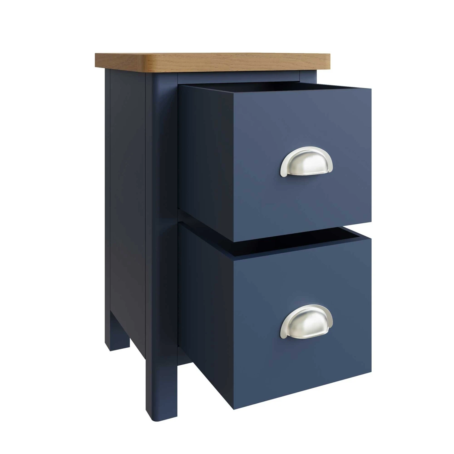 Ranston Blue 2 Drawer Bedside Cabinet 5 Ranston Blue 2 Drawer Bedside Cabinet - Image 3