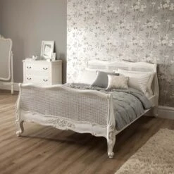 Rattan Sleigh Antique French Style Bed