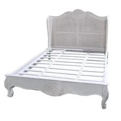 Rattan White Kingsize Bed
