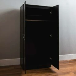 Riano Black 2 Door Wardrobe -Fresh sleep Store riano black 2 door wardrobe p53655 70036 zoom
