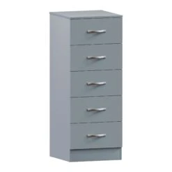 Riano Grey 5 Drawer Narrow Chest