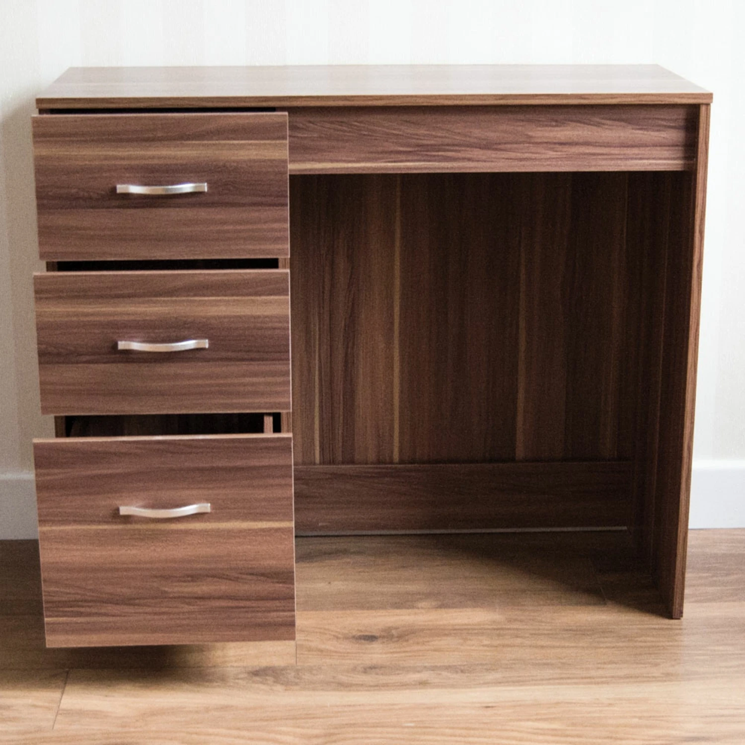 Riano Walnut 3 Drawer Dressing Table 4 Riano Walnut 3 Drawer Dressing Table - Image 2