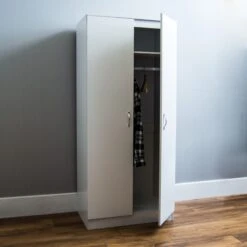 Riano White 2 Door Wardrobe -Fresh sleep Store riano white 2 door wardrobe p53682 70154 zoom
