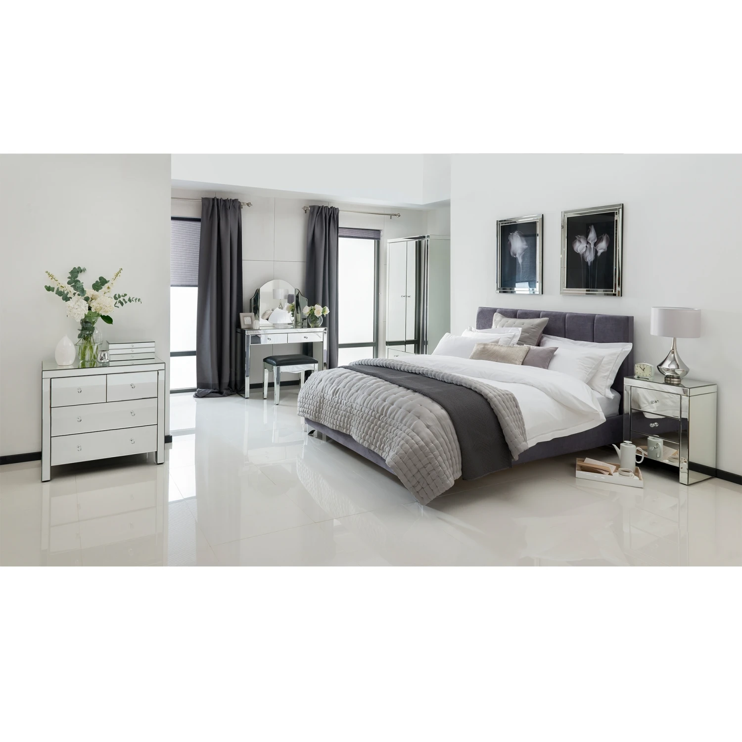 Romano Crystal Mirrored Bedside 5 Romano Crystal Mirrored Bedside - Image 3