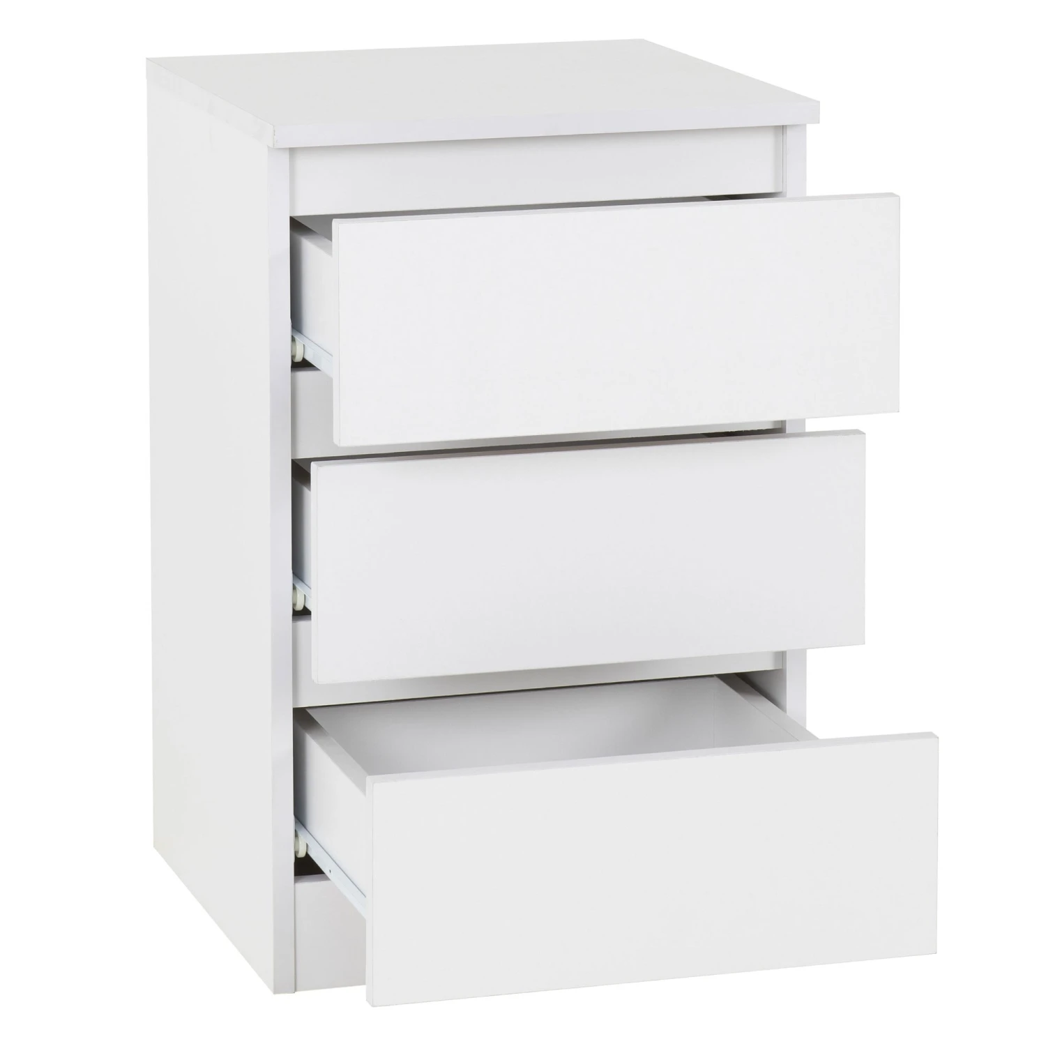 Set Of 2 White Malvern 3 Drawer Bedside Tables 5 Set Of 2 White Malvern 3 Drawer Bedside Tables - Image 3