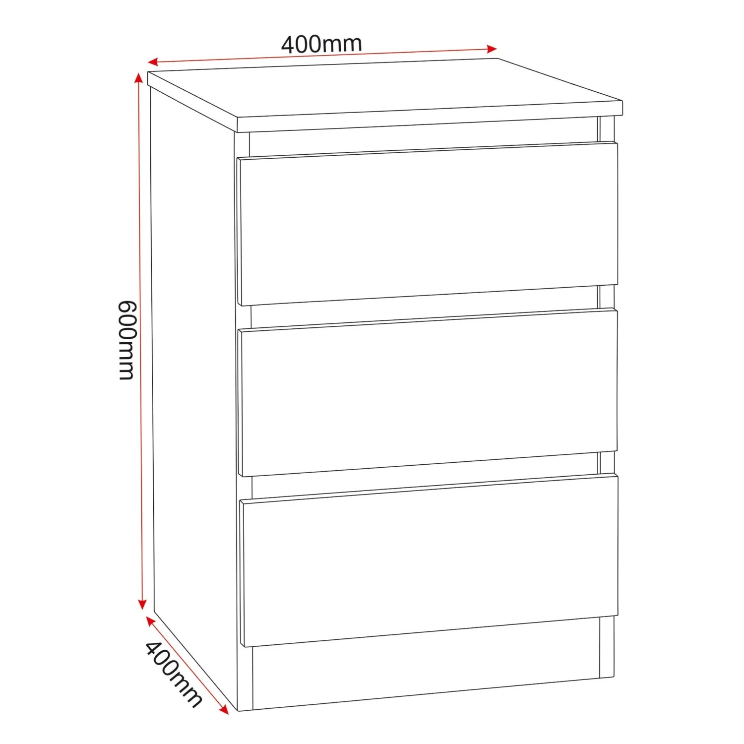 Set Of 2 White Malvern 3 Drawer Bedside Tables 10 Set Of 2 White Malvern 3 Drawer Bedside Tables - Image 8