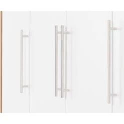Seville White Gloss & Light Oak 4 Door 2 Drawer Wardrobe -Fresh sleep Store seville white gloss light oak 4 door 2 drawer wardrobe p76556 123876 zoom