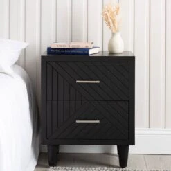 Solano Black Bedside Cabinet
