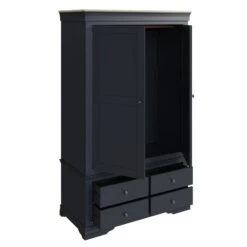 Swindon Oak Midnight Grey 2 Door 2 Drawer Wardrobe -Fresh sleep Store swindon oak midnight grey 2 door 2 drawer wardrobe p81236 162751 zoom