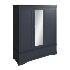 Swindon Oak Midnight Grey 3 Door 3 Drawer Wardrobe -Fresh sleep Store swindon oak midnight grey 3 door 3 drawer wardrobe p81237 162761 zoom