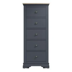 Swindon Oak Midnight Grey 5 Drawer Wellington Chest -Fresh sleep Store swindon oak midnight grey 5 drawer wellington chest p81232 162710 zoom