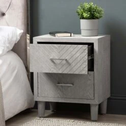 Venus 2 Drawer Grey Bedside Cabinet -Fresh sleep Store venus 2 drawer grey bedside cabinet p81377 178821 zoom