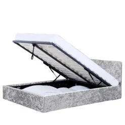 Veronica Silver Crushed Velvet Ottoman Bed