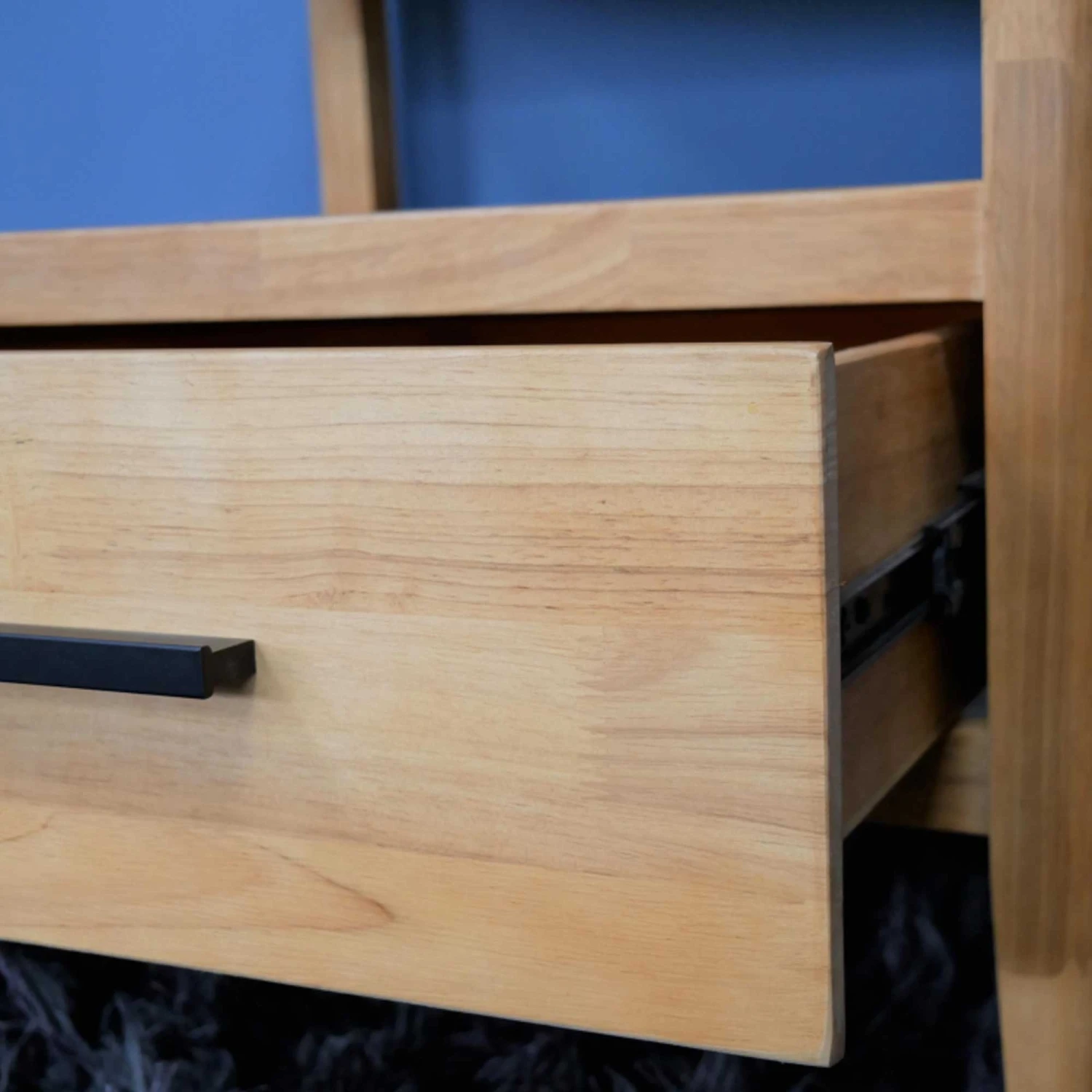 Wooden 1 Drawer Bedside Cabinet With Glass Top 6 Wooden 1 Drawer Bedside Cabinet With Glass Top - Image 4